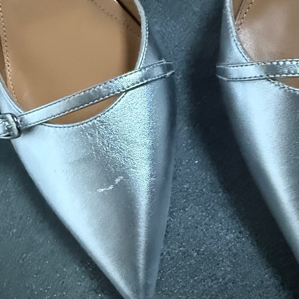 Aeyde Melia silver kitten heel sling back size 41 - Picture 4 of 5